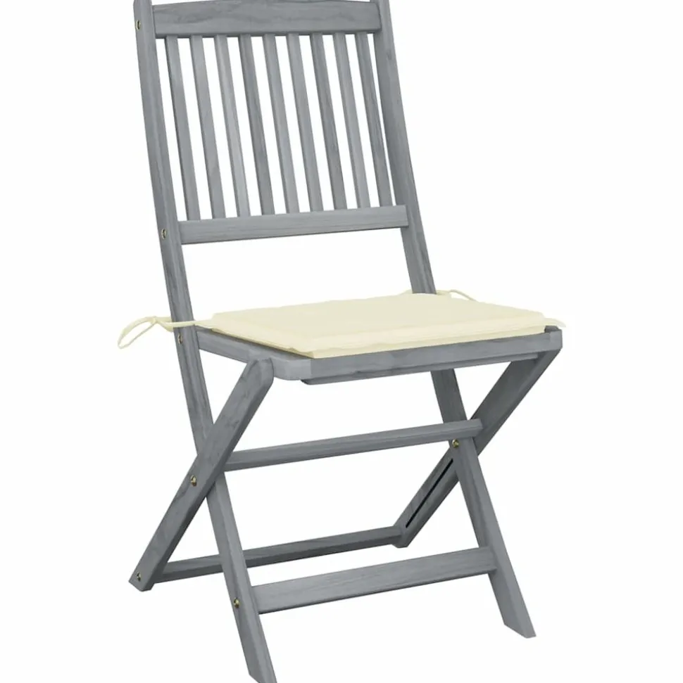 MAISON EXCLUSIVE - Chaises pliables d'extérieur lot de 4 et coussins bois d'acacia