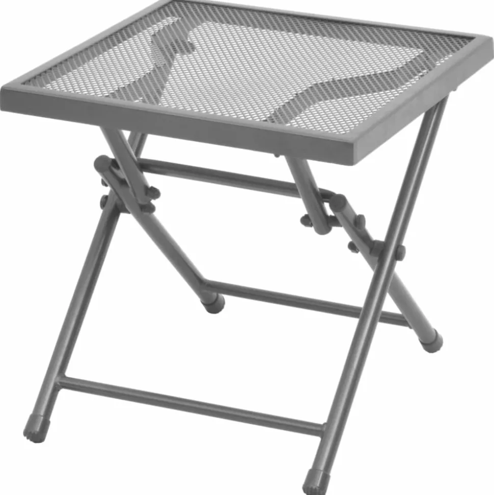 MAISON EXCLUSIVE - Chaises longues lot de 2 avec table acier anthracite