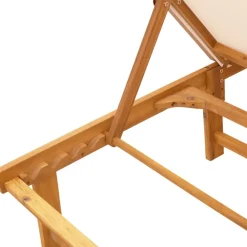 MAISON EXCLUSIVE - Chaises longues lot de 2 crème bois acacia solide et textilène