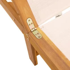 MAISON EXCLUSIVE - Chaises longues lot de 2 crème bois acacia solide et textilène