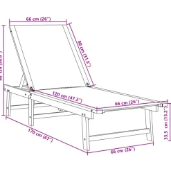 MAISON EXCLUSIVE - Chaises longues lot de 2 crème bois acacia solide et textilène