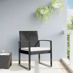 MAISON EXCLUSIVE - Chaises à manger de jardin lot de 2 noir rotin pp
