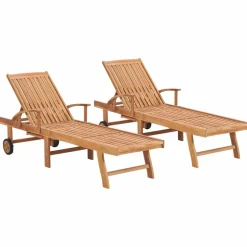 MAISON EXCLUSIVE - Chaises longues lot de 2 bois de teck solide