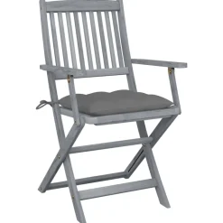 MAISON EXCLUSIVE - Chaises pliables d'extérieur lot de 6 et coussins bois d'acacia