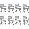 MAISON EXCLUSIVE - Chaises pliables d'extérieur lot de 8 et coussins bois d'acacia