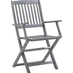 MAISON EXCLUSIVE - Chaises pliables d'extérieur lot de 8 et coussins bois d'acacia