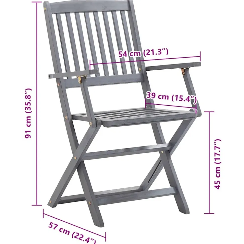 MAISON EXCLUSIVE - Chaises pliables d'extérieur lot de 8 et coussins bois d'acacia