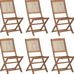 MAISON EXCLUSIVE - Chaises pliables d'extérieur lot de 6 bois d'acacia solide