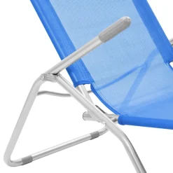 MAISON EXCLUSIVE - Chaises longues pliables lot de 2 textilène bleu