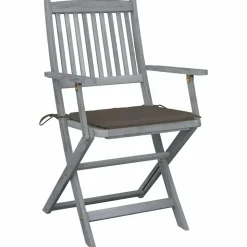 MAISON EXCLUSIVE - Chaises pliables d'extérieur lot de 6 et coussins bois d'acacia