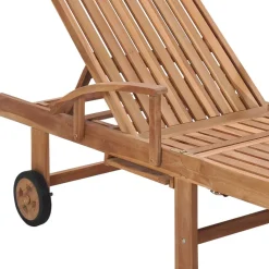 MAISON EXCLUSIVE - Chaises longues lot de 2 et coussin carreaux rouge teck solide