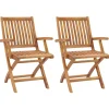 MAISON EXCLUSIVE - Chaises de jardin pliables lot de 2 bois de teck massif