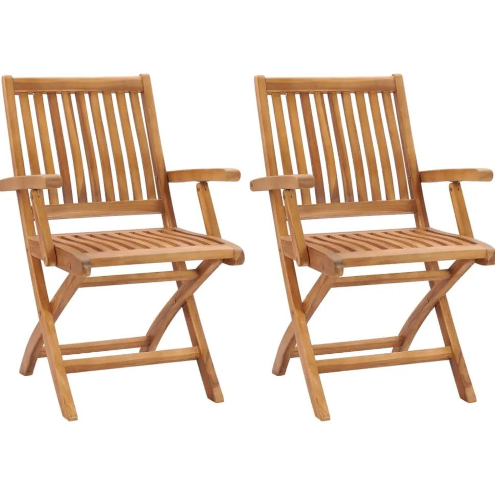 MAISON EXCLUSIVE - Chaises de jardin pliables lot de 2 bois de teck massif