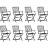 MAISON EXCLUSIVE - Chaises pliables d'extérieur lot de 8 et coussins bois d'acacia