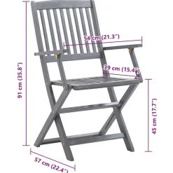 MAISON EXCLUSIVE - Chaises pliables d'extérieur lot de 8 et coussins bois d'acacia