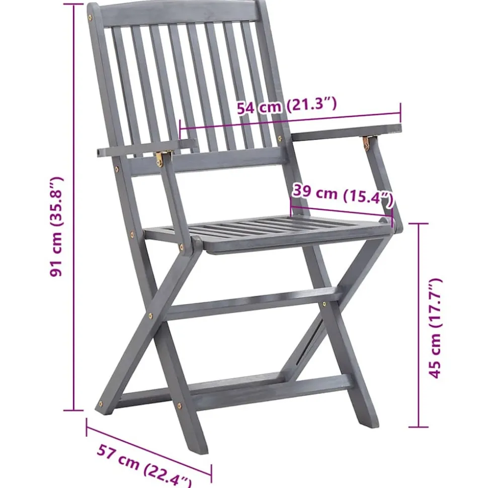 MAISON EXCLUSIVE - Chaises pliables d'extérieur lot de 8 et coussins bois d'acacia