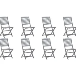 MAISON EXCLUSIVE - Chaises pliables d'extérieur lot de 8 et coussins bois d'acacia