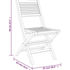 MAISON EXCLUSIVE - Chaises de jardin pliantes lot de 2 47x62x90cm bois massif teck