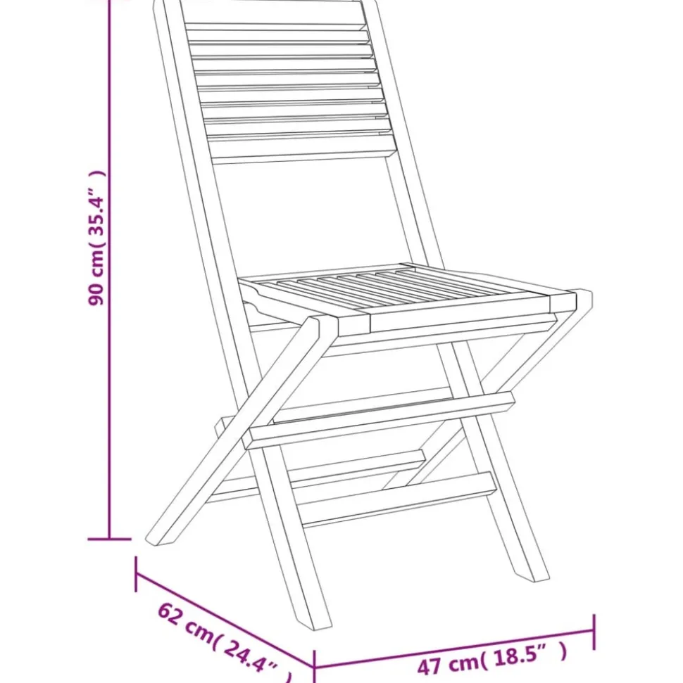 MAISON EXCLUSIVE - Chaises de jardin pliantes lot de 2 47x62x90cm bois massif teck