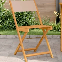 MAISON EXCLUSIVE - Chaises de bistrot lot de 2 taupe bois d'acacia massif et tissu