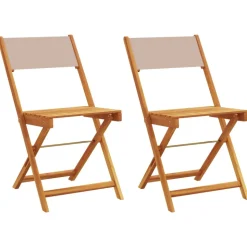 MAISON EXCLUSIVE - Chaises de bistrot lot de 2 taupe bois d'acacia massif et tissu