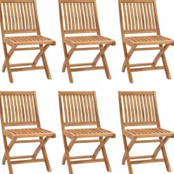MAISON EXCLUSIVE - Chaises pliables de jardin avec coussins lot de 6 bois de teck
