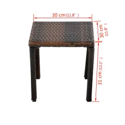 MAISON EXCLUSIVE - Chaises longues avec table résine tressée marron