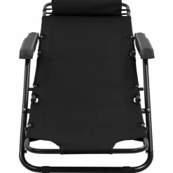 MAISON EXCLUSIVE - Chaises longues pliables 2 pcs avec repose-pied acier noir