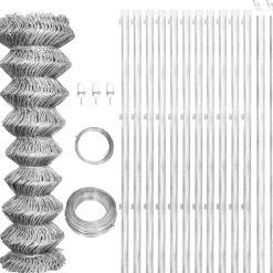 MAISON EXCLUSIVE - Clôture à mailles avec poteaux acier galvanisé 25x1,25m argenté