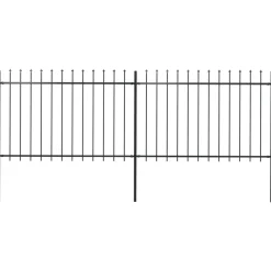 MAISON EXCLUSIVE - Clôture de jardin avec dessus en lance acier 3,4x1,2 m noir
