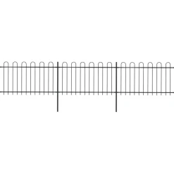 MAISON EXCLUSIVE - Clôture de jardin avec arceau en acier 537 x 100 cm noir