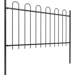 MAISON EXCLUSIVE - Clôture de jardin avec arceau en acier 537 x 100 cm noir