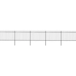 MAISON EXCLUSIVE - Clôture de jardin avec dessus en forme de lance en acier 892,5 x 120 cm noir