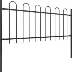 MAISON EXCLUSIVE - Clôture de jardin avec arceau en acier 1781,5 x 80 cm noir