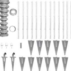 MAISON EXCLUSIVE - Clôture à mailles losangées et poteaux acier galvanisé 25x1,5 m