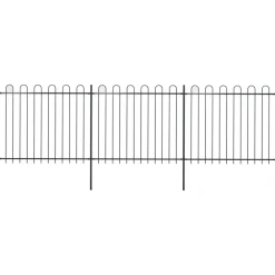 MAISON EXCLUSIVE - Clôture de jardin avec dessus en cerceau acier 5,1 x 1,5 m noir