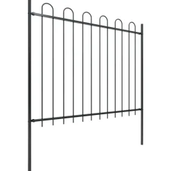 MAISON EXCLUSIVE - Clôture de jardin avec dessus en cerceau acier 5,1 x 1,5 m noir