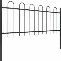 MAISON EXCLUSIVE - Clôture de jardin avec arceau en acier 892,5 x 80 cm noir