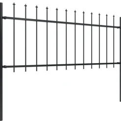 MAISON EXCLUSIVE - Clôture de jardin avec dessus en forme de lance en acier 1248 x 80 cm noir