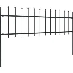 MAISON EXCLUSIVE - Clôture de jardin avec dessus en forme de lance en acier 892,5 x 60 cm noir