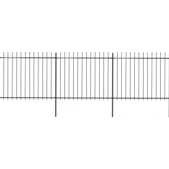 MAISON EXCLUSIVE - Clôture de jardin avec dessus en forme de lance en acier 537 x 150 cm noir