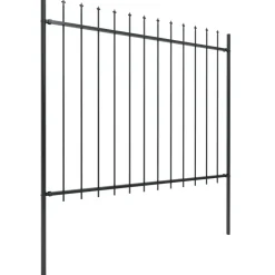 MAISON EXCLUSIVE - Clôture de jardin avec dessus en forme de lance en acier 537 x 150 cm noir