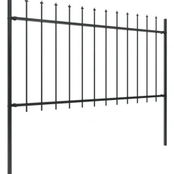 MAISON EXCLUSIVE - Clôture de jardin avec dessus en forme de lance en acier 892,5 x 100 cm noir