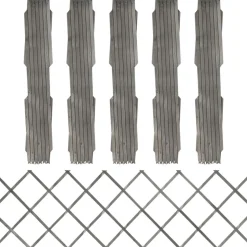 MAISON EXCLUSIVE - Clôture à treillis 5 pcs gris bois de sapin massif 180x60 cm