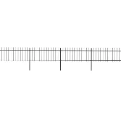 MAISON EXCLUSIVE - Clôture de jardin avec dessus en forme de lance en acier 714,5 x 80 cm noir