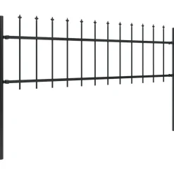 MAISON EXCLUSIVE - Clôture de jardin avec dessus en forme de lance en acier 537 x 60 cm noir