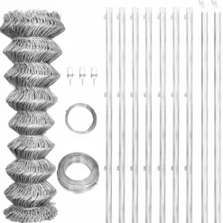 MAISON EXCLUSIVE - Clôture à mailles avec poteaux acier galvanisé 15x1,25m argenté