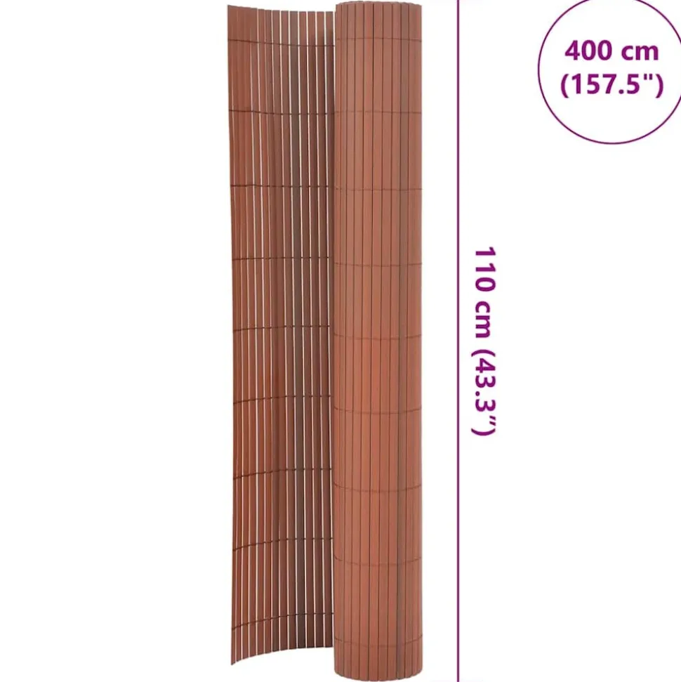 MAISON EXCLUSIVE - Clôture de jardin double face 110x400 cm marron