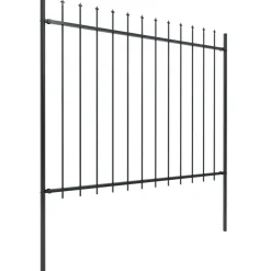 MAISON EXCLUSIVE - Clôture de jardin avec dessus en forme de lance en acier 1426 x 150 cm noir