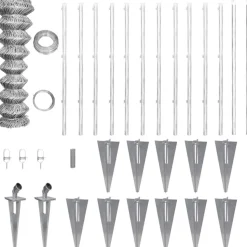 MAISON EXCLUSIVE - Clôture à mailles losangées et poteaux acier galvanisé 25x1 m